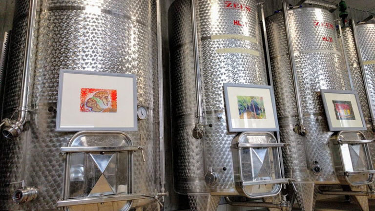 Opere su botti di Piero Fabbroni a Podere della Bruciata